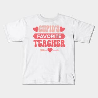 Cupid's Favorite Teacher, Funny Valentine Teacher Gift Kids T-Shirt